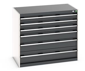 Bott Cubio drawer cabinet with overall dimensions of 1050mm wide x 650mm deep x 900mm high Cabinet consists of 3 x 100mm, 2 x 150mm and 1 x 200mm high drawers 100% extension drawer with internal dimensions of 925mm wide x 525mm deep. The drawers... Bott Drawer Cabinets 1050 x 650 installed in your Engineering Department
